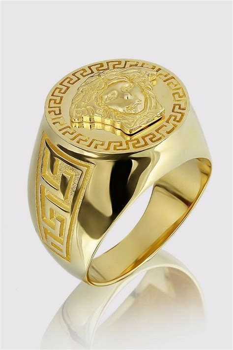 gold versace ring mens|Versace gold chains for men.